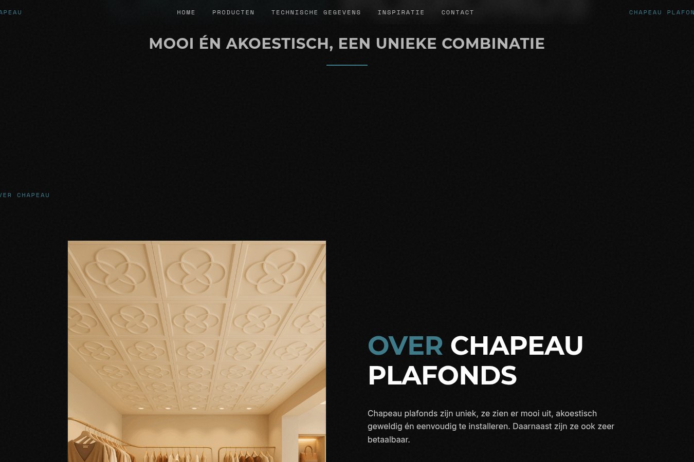 Website van Chapeau Plafonds